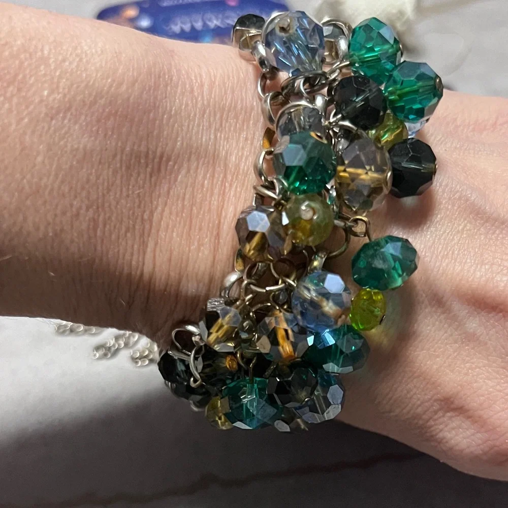 Vintage Elegant  Multicolor Beaded Bracelet unknown age 80’s look - Picture 2 of 5